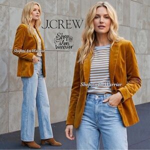 J.Crew NWT Parke golden brandy velvet one button blazer